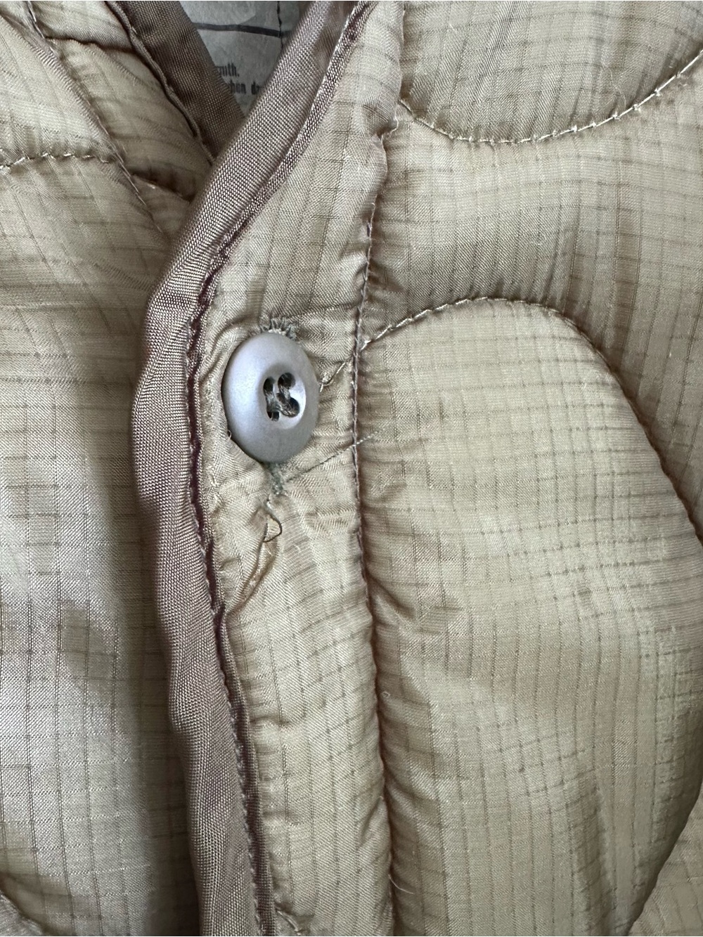 Vintage Olive Green Quilted Military Liner Jacket - Picture 3 of 8